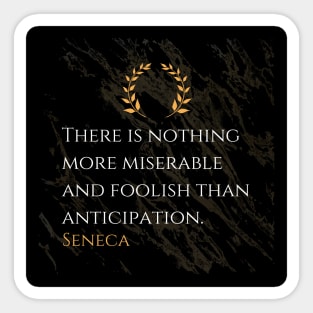 Seneca's Insight: The Folly of Excessive Anticipation Sticker